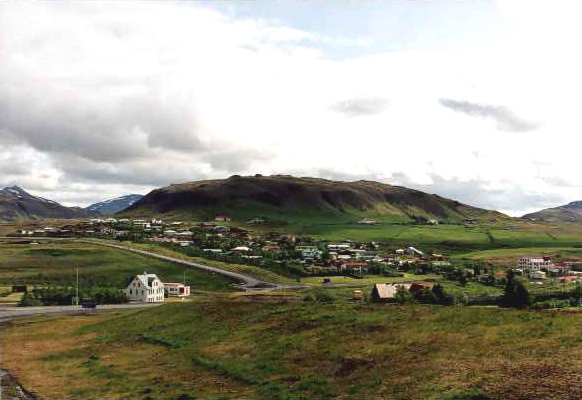 Blick von Br&uuml;cke bei Mosfellsb&aelig;r
